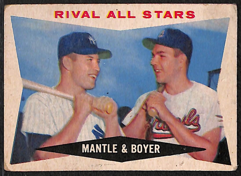 Lot of  (16) Topps Baseball Cards from 1959-1961 w. 1960 Mantle & Boyer